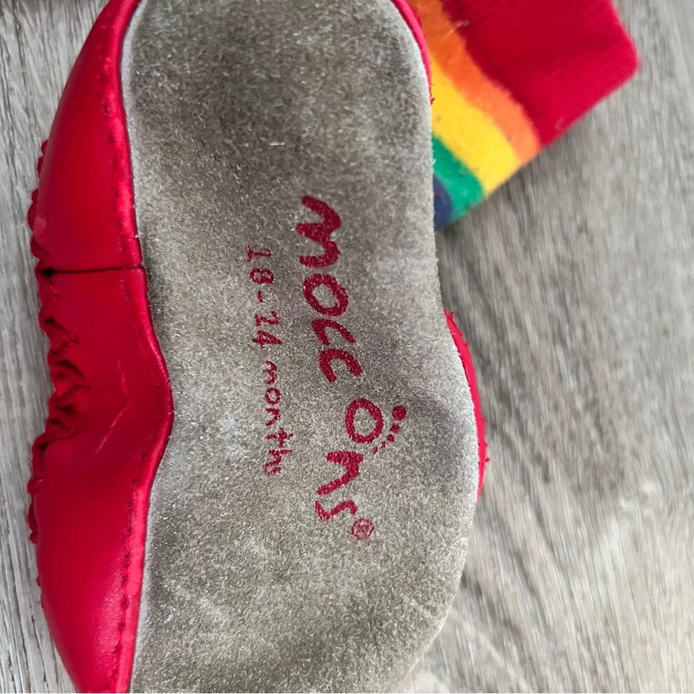 Moccasin Slipper Socks for‎ Toddlers Rainbow 18-24 Months